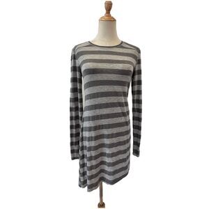 Tee by Big Star Grey Striped Long Sleeve T-Shirt Small Asymmetrical Casual